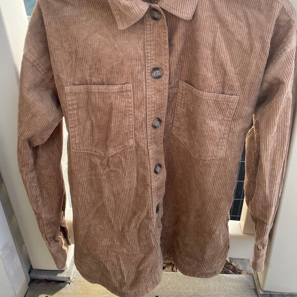 Women's Medium Light Brown Corduroy Coat - Very Chic, Never Worn! - Picture 2 of 5